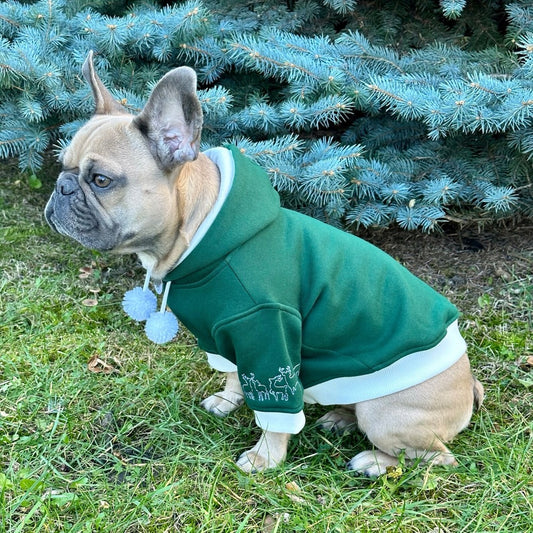 Embroidered Christmas dog hoodie for small and large pets, puppy Xmas sweater accessories, dog owner Christmas